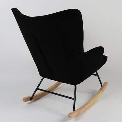 Πολυθρόνα Κουνιστή CANDY CANE Μαύρο Ύφασμα/Μέταλλο/Ξύλο 91x67x86cm - Hippiehome.gr