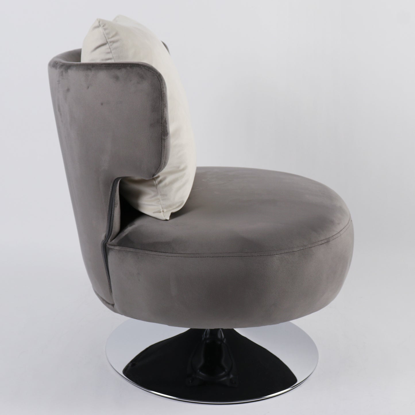 Πολυθρόνα PASSIFLORA Γκρι Ανοιχτό Ύφασμα/Μέταλλο 76x67x76cm - Hippiehome.gr