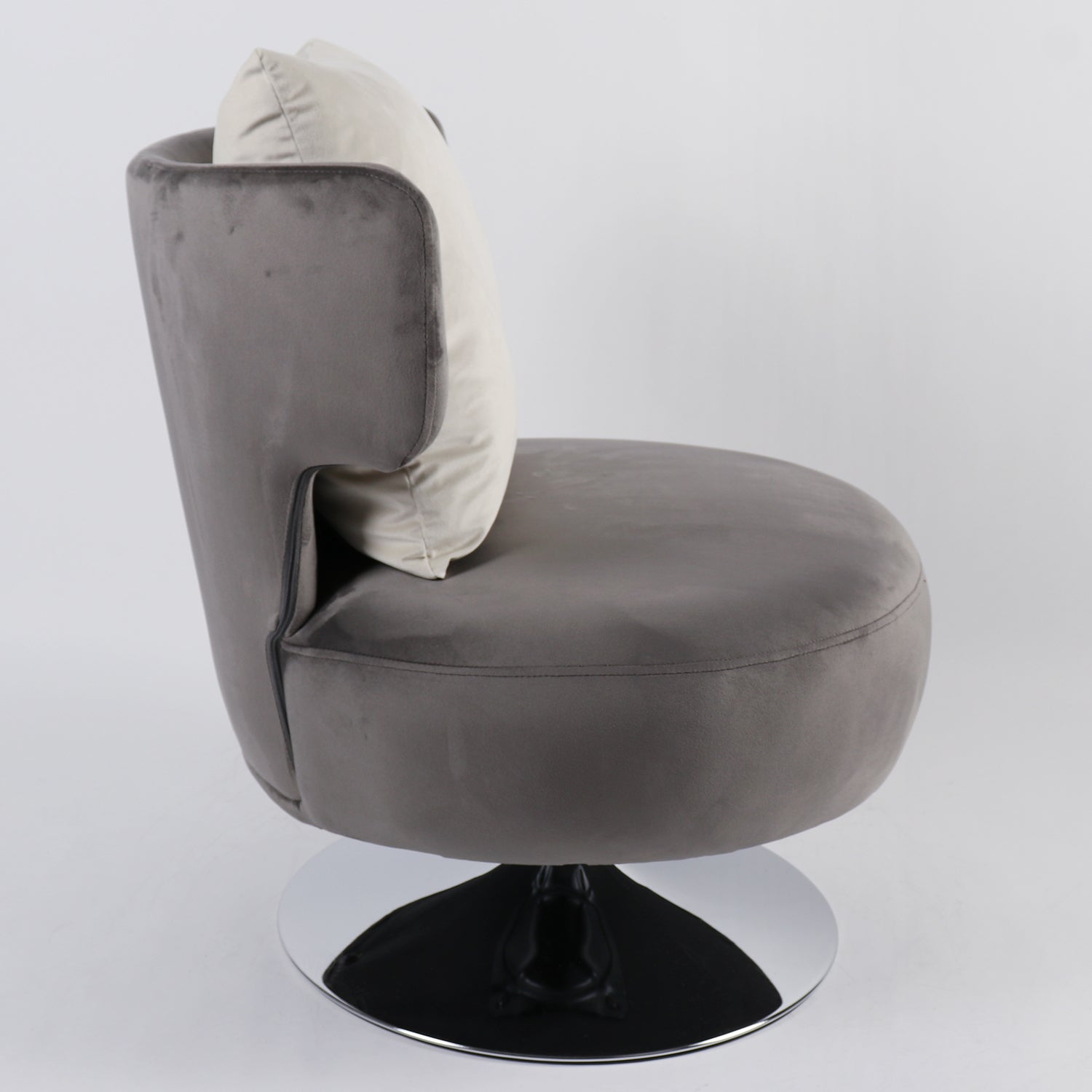 Πολυθρόνα PASSIFLORA Γκρι Ανοιχτό Ύφασμα/Μέταλλο 76x67x76cm - Hippiehome.gr