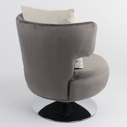 Πολυθρόνα PASSIFLORA Γκρι Ανοιχτό Ύφασμα/Μέταλλο 76x67x76cm - Hippiehome.gr