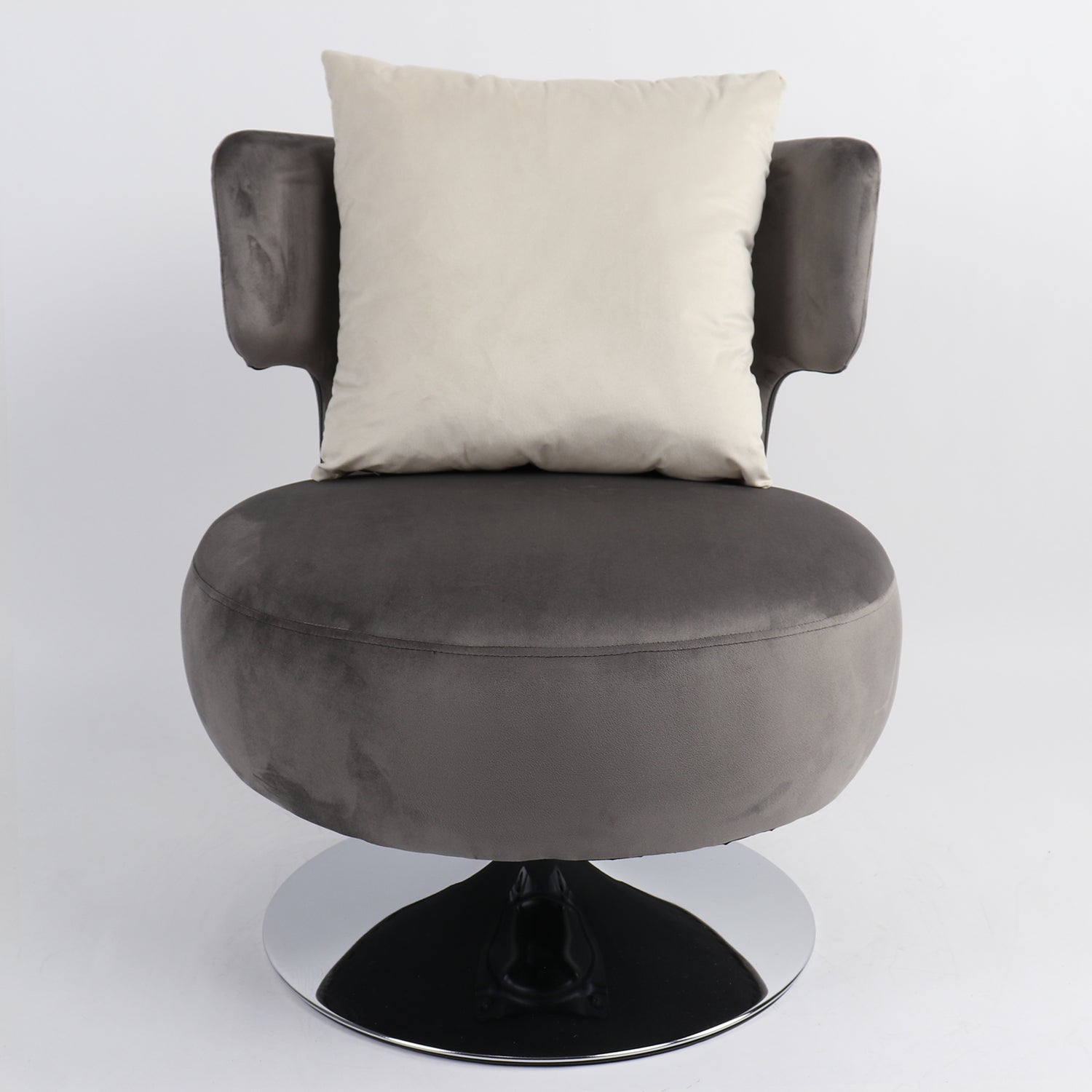 Πολυθρόνα PASSIFLORA Γκρι Ανοιχτό Ύφασμα/Μέταλλο 76x67x76cm - Hippiehome.gr