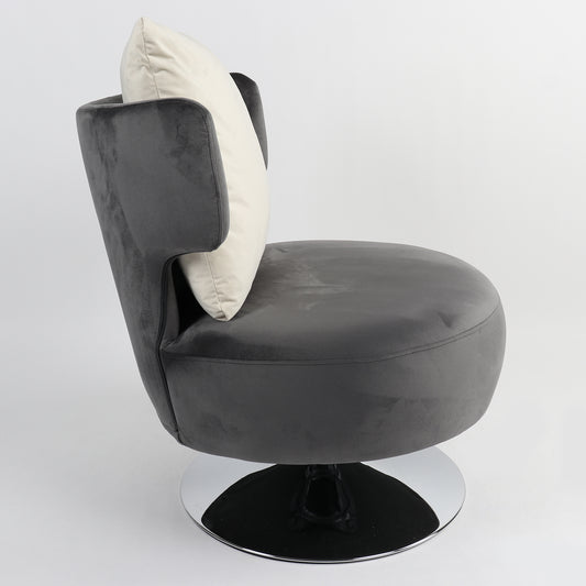 Πολυθρόνα PASSIFLORA Γκρι Σκούρο Ύφασμα/Μέταλλο 76x67x76cm - Hippiehome.gr