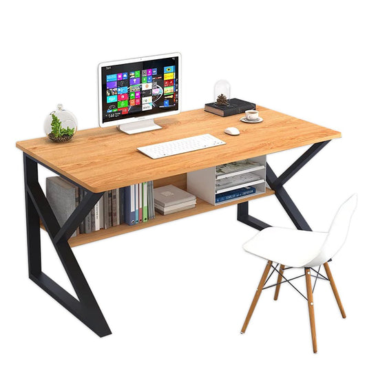 Γραφείο MELANITTA Καφέ/Μαύρο MDF/Μέταλλο 100x48x72cm - Hippiehome.gr