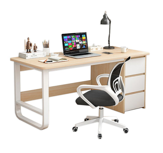 Γραφείο MERGELLUS Sonoma/Λευκό MDF/Μέταλλο 120x50x74cm - Hippiehome.gr