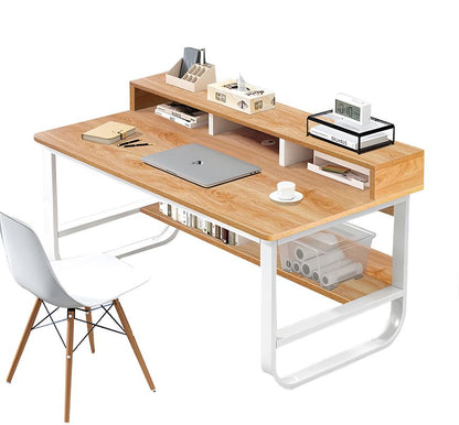 Γραφείο ALECTORIS Καφέ/Λευκό MDF/Μέταλλο 100x60x73cm - Hippiehome.gr