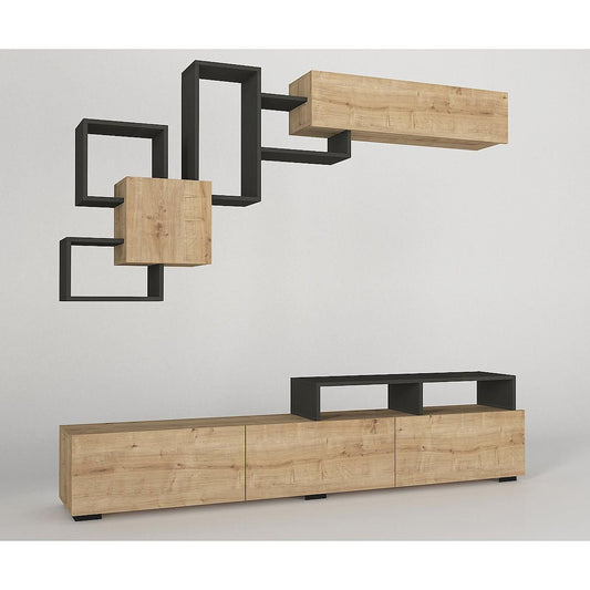 Σύνθετο MONTANA Sapphire/Ανθρακί Μοριοσανίδα 210x36.8x33.9cm - Hippiehome.gr