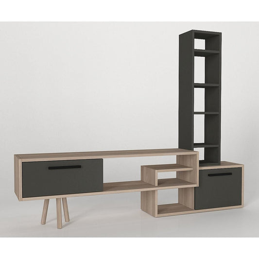 Σύνθετο NEVADA Cordoba/Ανθρακί Μοριοσανίδα 167x29.8x133.5cm - Hippiehome.gr