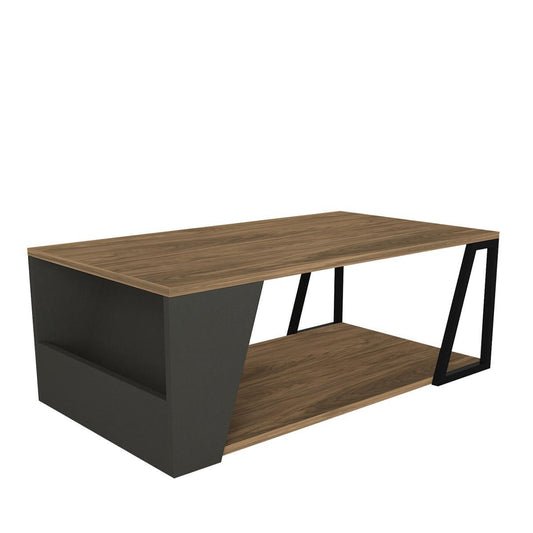 Τραπεζάκι Σαλονιού TINOS Φυσικό/Ανθρακί Μοριοσανίδα/Μελαμίνη 100x55x36cm - Hippiehome.gr