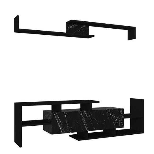 Σύνθετο Τηλεόρασης DREAM Μαύρο Μοριοσανίδα/Μελαμίνη 154x25x170cm - Hippiehome.gr