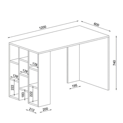 Γραφείο SPETSES Λευκό Μοριοσανίδα/Μελαμίνη 120x60x75cm - Hippie Home 