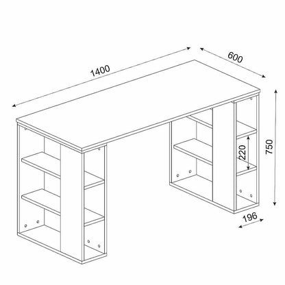 Γραφείο WIMSEY Λευκό/Sapphire Μοριοσανίδα/Μελαμίνη 140x60x74cm - Hippie Home 