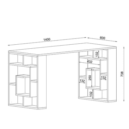 Γραφείο LINE Λευκό Μοριοσανίδα/Μελαμίνη 140x60x74cm - Hippie Home 