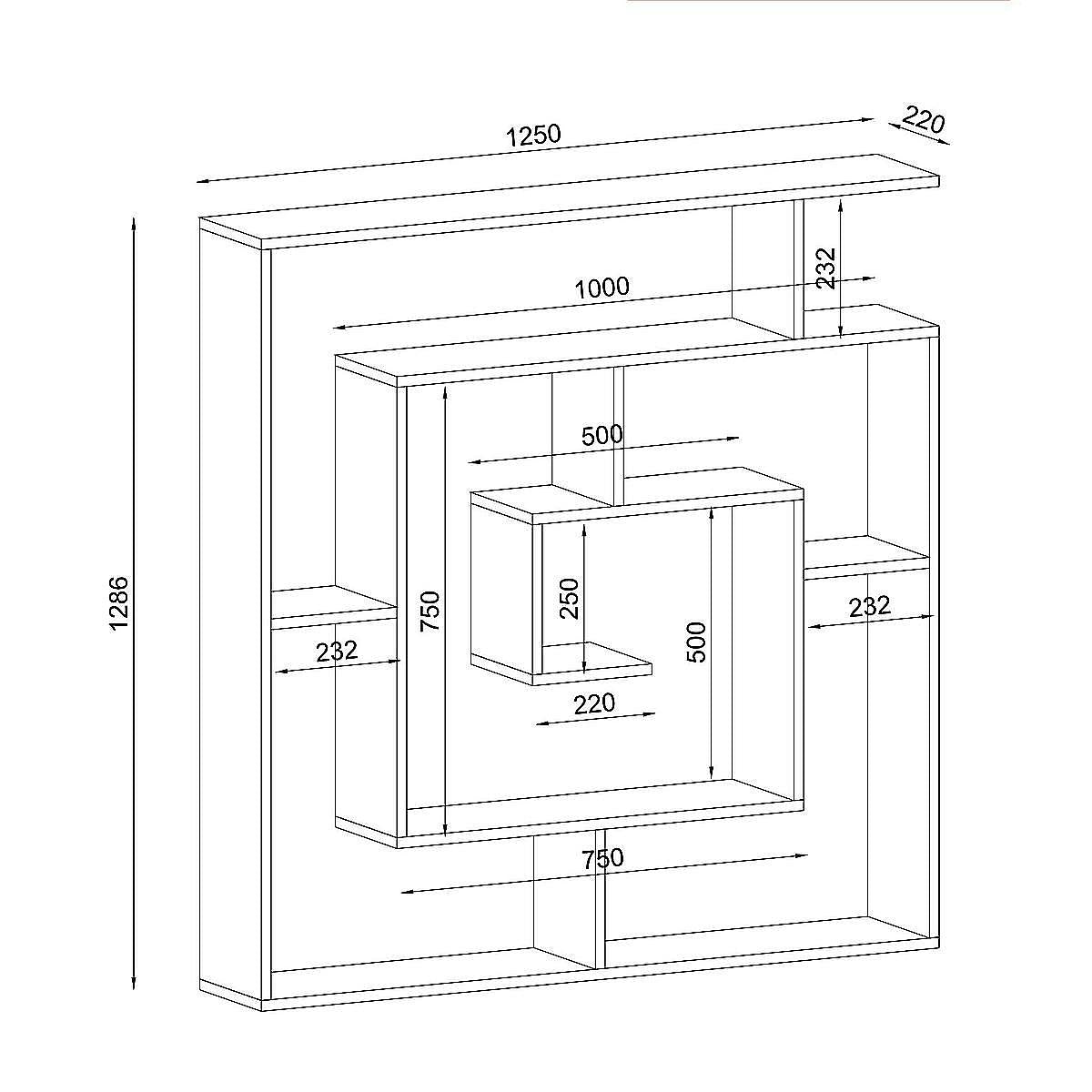 Βιβλιοθήκη ITHAKI Rebap Μοριοσανίδα/Μελαμίνη 125x22x130cm - Hippie Home 