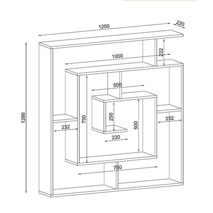 Βιβλιοθήκη ITHAKI Rebap Μοριοσανίδα/Μελαμίνη 125x22x130cm - Hippie Home 