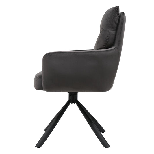 Πολυθρόνα WYATT Σκούρο Γκρι Ύφασμα/Μέταλλο 60x67x93cm - Hippiehome.gr