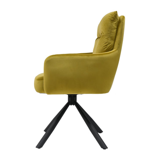 Πολυθρόνα WYATT Κίτρινο Ύφασμα/Μέταλλο 60x67x93cm - Hippiehome.gr