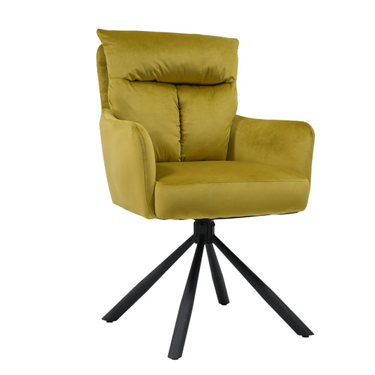 Πολυθρόνα WYATT Κίτρινο Ύφασμα/Μέταλλο 60x67x93cm - Hippiehome.gr