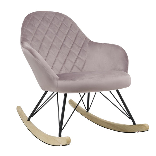 Πολυθρόνα Κουνιστή ASHER Σάπιο Μήλο Ύφασμα/Μέταλλο/Ξύλο 67x98x89cm - Hippiehome.gr