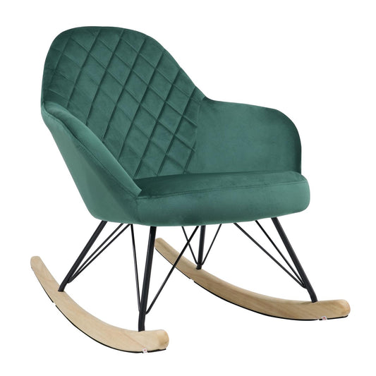 Πολυθρόνα Κουνιστή ASHER Κυπαρισσί Ύφασμα/Μέταλλο/Ξύλο 67x98x89cm - Hippiehome.gr