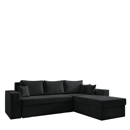 Καναπές Γωνιακός Αναστρέψιμος CAHABON Μαύρο 250x180x79cm - Hippiehome.gr