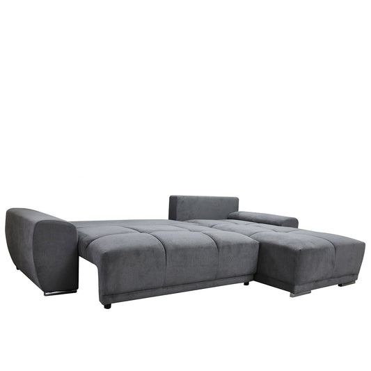 Καναπές Κρεβάτι Γωνιακός Δεξιά Γωνία AMARILLO Σκούρο Γκρι Με Ανοιχτό Γκρι Μαξιλάρια 270x181x89cm - Hippiehome.gr