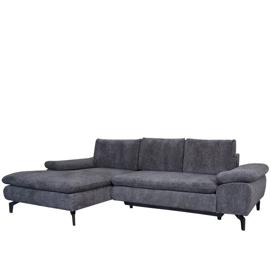 Καναπές Κρεβάτι Γωνιακός Αριστερή Γωνία BANDERA Σκούρο Γκρι 263x168x84cm - Hippiehome.gr