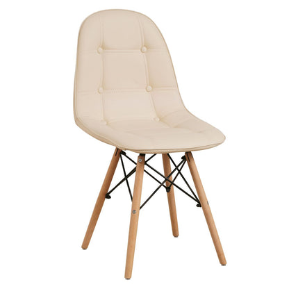 Καρέκλα PEEP Μπεζ PVC/Ξύλο 44x52.5x84cm - Hippie Home 