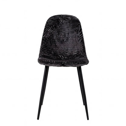 TOUKAN chair Black velvet/Metal/Wood 44x52x85cm