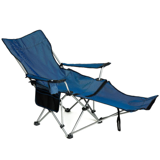 Καρέκλα Ξαπλώστρα Παραλίας HOLBOX Μπλε Μέταλλο/Ύφασμα 164x76x86cm - Hippie Home 