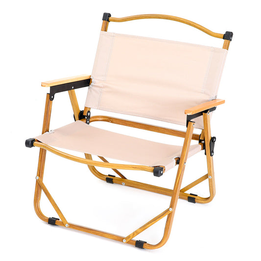 Καρέκλα Παραλίας ISLAMORADA Μπεζ/Χρυσό Μέταλλο/Ύφασμα 41x53x79cm - Hippie Home 