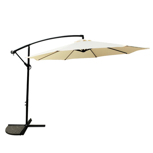 Ομπρέλα Κήπου Κρεμαστή KWALE Μπεζ/Μαύρο Μέταλλο/Ύφασμα Φ3x2.45m - Hippiehome.gr