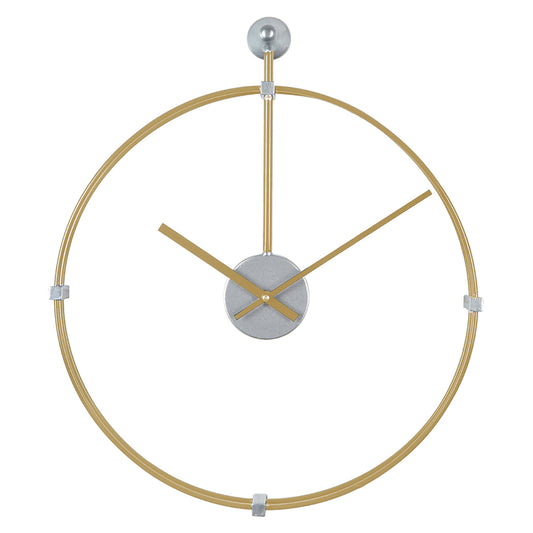 Ρολόι Τοίχου Χρυσό Μέταλλο 54x47x6cm - Hippie Home 