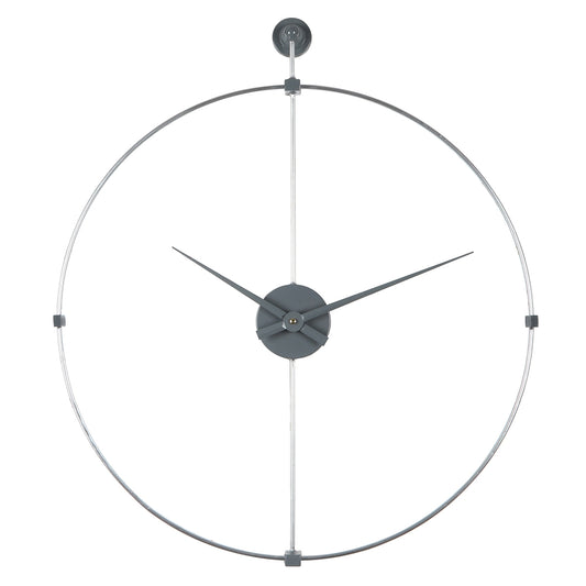 Ρολόι Τοίχου Ασημί Μέταλλο 60.5x69x4cm - Hippie Home 