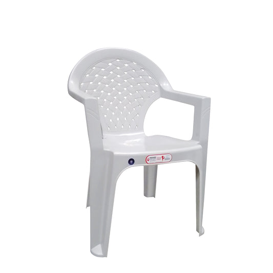 Καρέκλα Κήπου Λευκό Πλαστικό 56x55x79cm - Hippie Home 