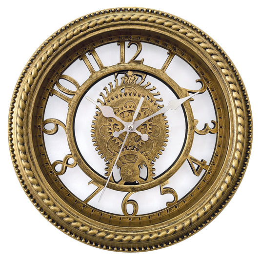 Ρολόι Τοίχου Χρυσό Πλαστικό Φ30.5x4.6cm - Hippie Home 