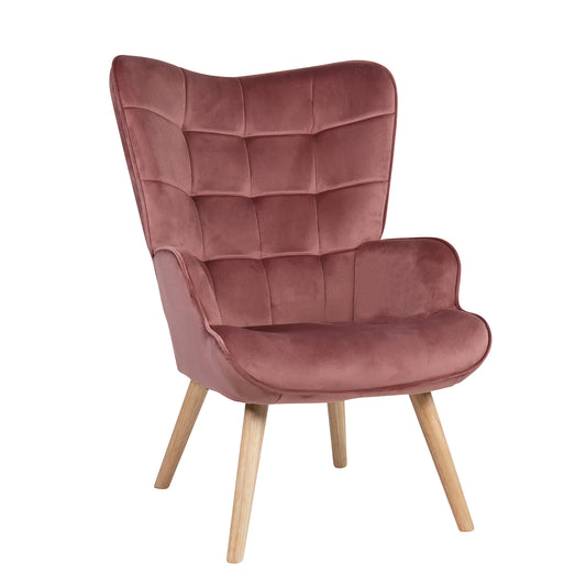 Πολυθρόνα MARION Σάπιο Μήλο Βελούδο/Ξύλο 73x69x96cm - Hippiehome.gr