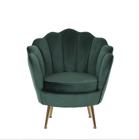 Πολυθρόνα FLORIAN Πράσινο Βελούδο/Μέταλλο/Ξύλο 74x80x75cm - Hippiehome.gr