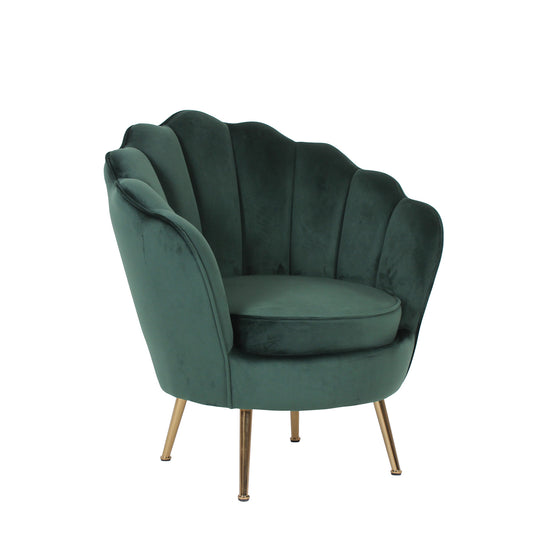 Πολυθρόνα FLORIAN Πράσινο Βελούδο/Μέταλλο/Ξύλο 74x80x75cm - Hippiehome.gr