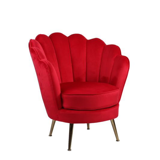 Πολυθρόνα FLORIAN Κόκκινο Βελούδο/Μέταλλο/Ξύλο 74x80x75cm - Hippiehome.gr