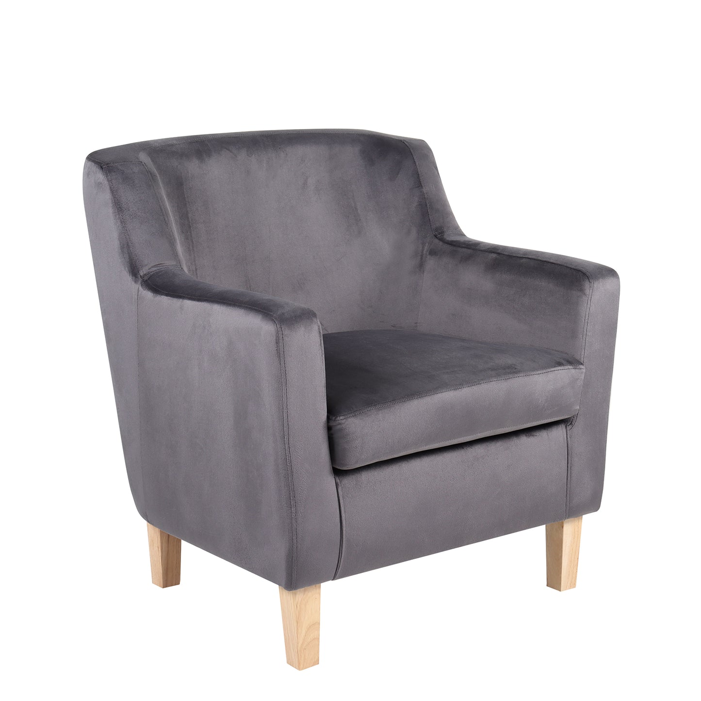 Πολυθρόνα TALIANNA Γκρι Βελούδο/Ξύλο 68x70x77cm - Hippiehome.gr