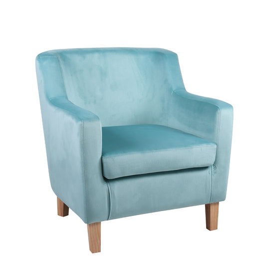 Πολυθρόνα TALIANNA Γαλάζιο Βελούδο/Ξύλο 68x70x77cm - Hippiehome.gr