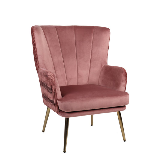 Πολυθρόνα KOLDENREE Σάπιο Μήλο Βελούδο/Μέταλλο/Ξύλο 74x72x91cm - Hippiehome.gr