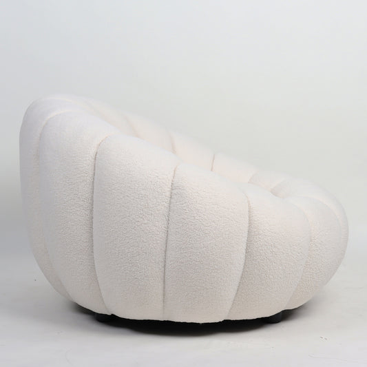 Πολυθρόνα AFET Λευκό Ύφασμα/Ξύλο 94x89x61cm - Hippiehome.gr