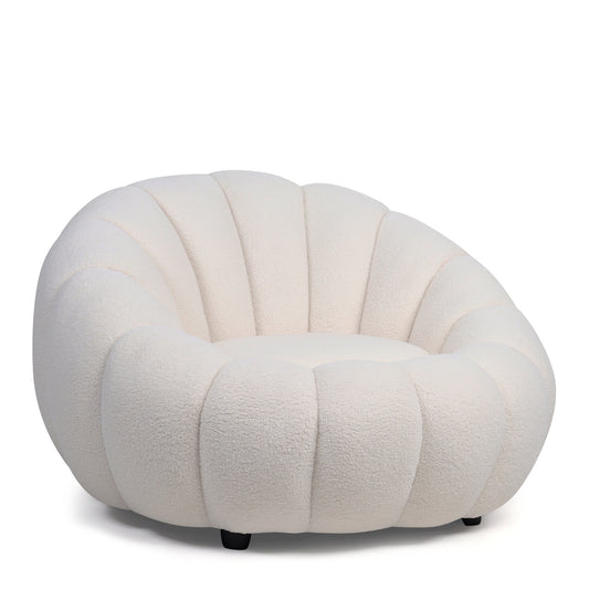 Πολυθρόνα AFET Λευκό Ύφασμα/Ξύλο 94x89x61cm - Hippiehome.gr