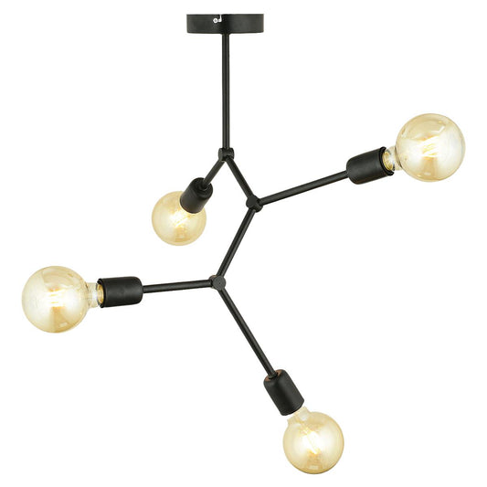 Φωτιστικό Κρεμαστό DAR Πολύφωτο Μαύρο Μέταλλο 50x40cm - Hippiehome.gr