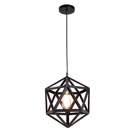 Φωτιστικό Κρεμαστό GEO Μαύρο Μέταλλο 37x100cm - Hippiehome.gr