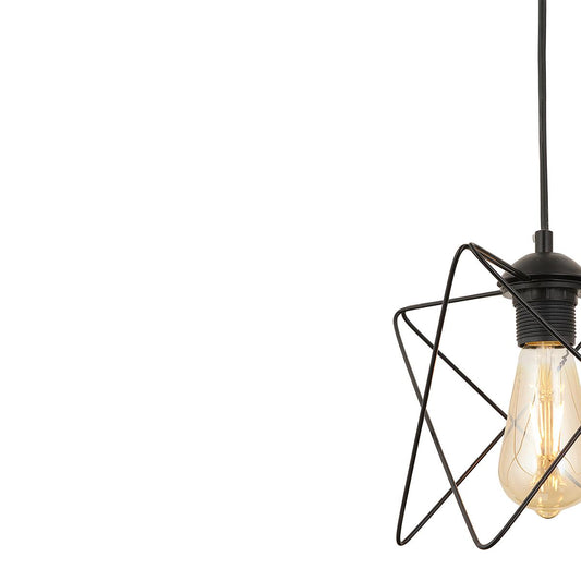 Φωτιστικό Κρεμαστό HAN Μαύρο Μέταλλο 17x80cm - Hippiehome.gr