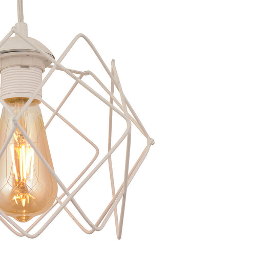 Φωτιστικό Κρεμαστό MOK Λευκό Μέταλλο 25x72cm - Hippiehome.gr