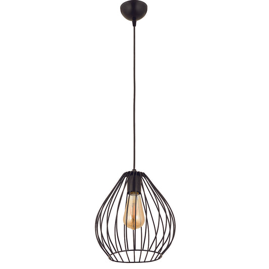 Φωτιστικό Κρεμαστό MON Μαύρο Μέταλλο 25x85cm - Hippiehome.gr