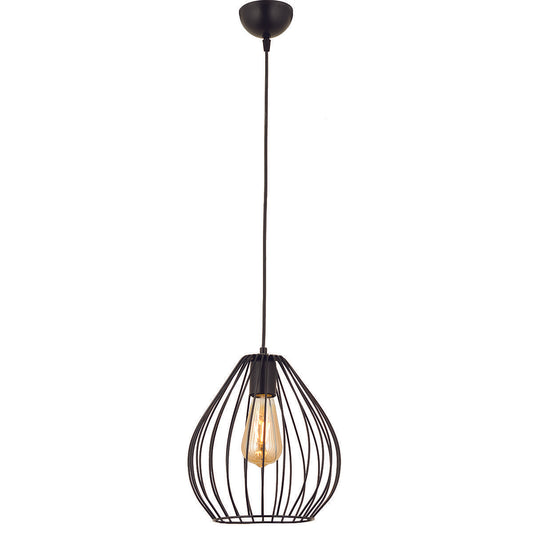 Φωτιστικό Κρεμαστό MON Μαύρο Μέταλλο 25x85cm - Hippiehome.gr